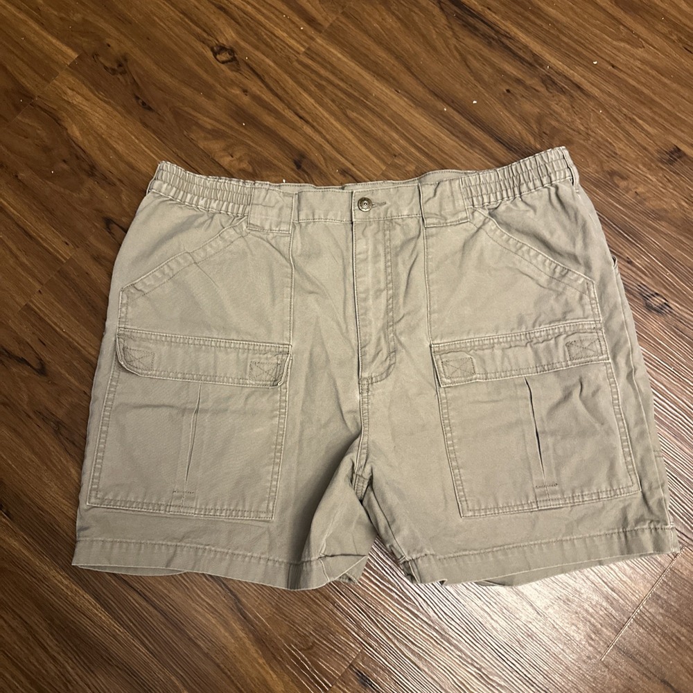 Cabela's Mens Trail Shorts 6-Pocket Hiker Beige Canvas Outdoor Trail Workwear 40